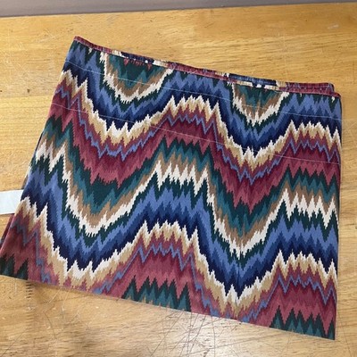 Vtg Waverly Home Fashions Flame Stitch Ikat Valance 72x15 Southwestern Boho Blue