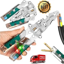 18 in 1 Foldable Ｗire Stripper Wire Strippers with Voltage Tester Cable Cutters