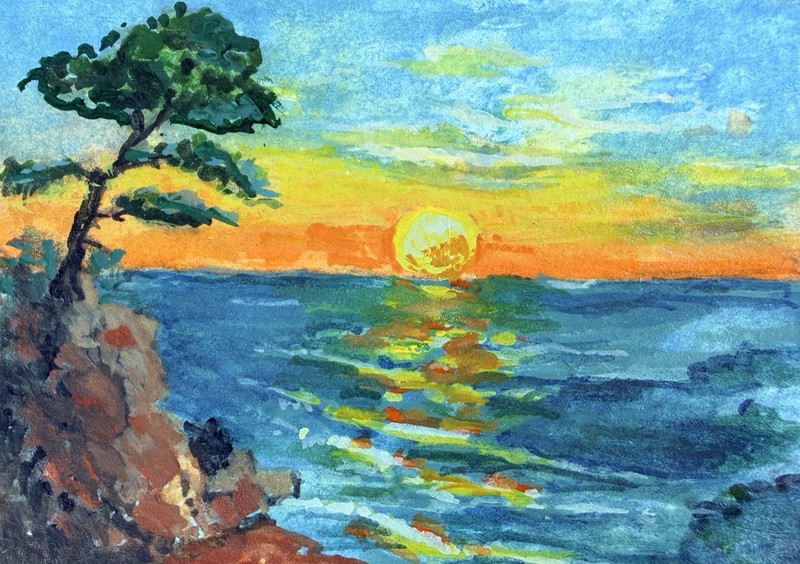 ACEO Hand-Painted Original Acrylic Painting Art Card (2.5 x 3.5 inches)