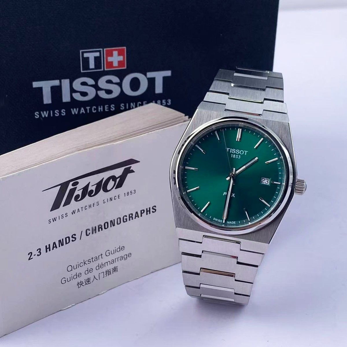 Tissot PRX Green Dial Men's Quartz Watch Stainless Steel 40mm T137