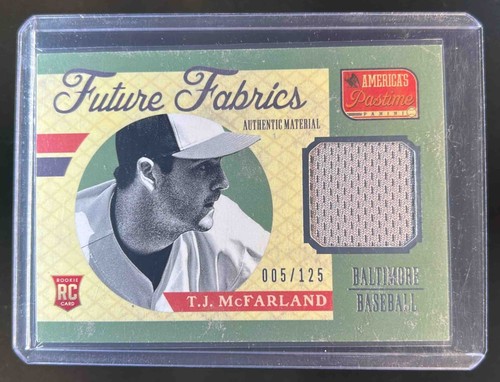2013 Panini America's Pastime T.J. McFarland Future Fabrics RC Jersey #/125