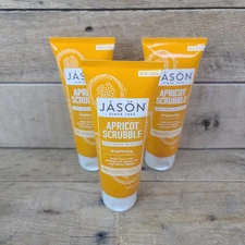 Jason Natural Brightening Apricot Scrubble Facial Wash & Scrub 4 oz Lot of 3