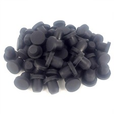 Alamic 50 PCS Silicone Plugs Rubber Hole 1/4" Diameter 1/4", Black