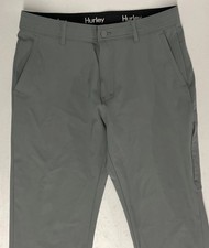 HURLEY Men's Performance Stretch Pants Regular Fit Water Repel 32x32 Tech GRAY