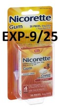Nicorette 4mg Stop Smoking Aid Nicotine Gum - Fruit Chill - 20ct SEE PIC 4 DATE