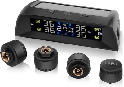 Reifendruckkontrollsystem 4 Sensoren Solar Farbdisplay für PKW und SUV