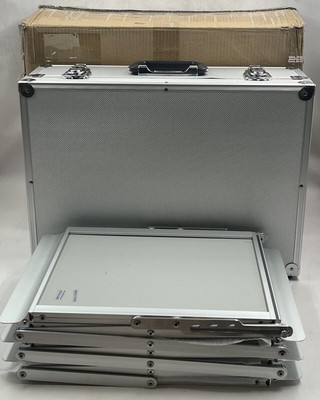 DISPLAYS2GO LITG7A 5-POCKET PORTABLE LITERATURE FLOOR STAND WITH CASE