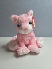 Ty Beanie Baby - CARNATION - The Retired Pink Cat W/Blue Eyes (Vintage2002) New 