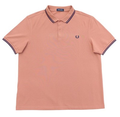 FRED PERRY - POLOSHIRT POLO TWIN TIPPED SHIRT - ROST HELLROST - Größe XXL - NEU