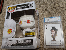 Neil Young - Tribute to Rock (Graded) Playing Card & John Lennon Funko Bundle