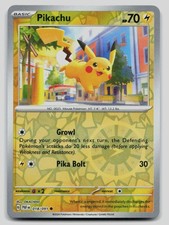Pikachu 018/091 Common Paldean Fates Pokemon Reverse Holo Near Mint