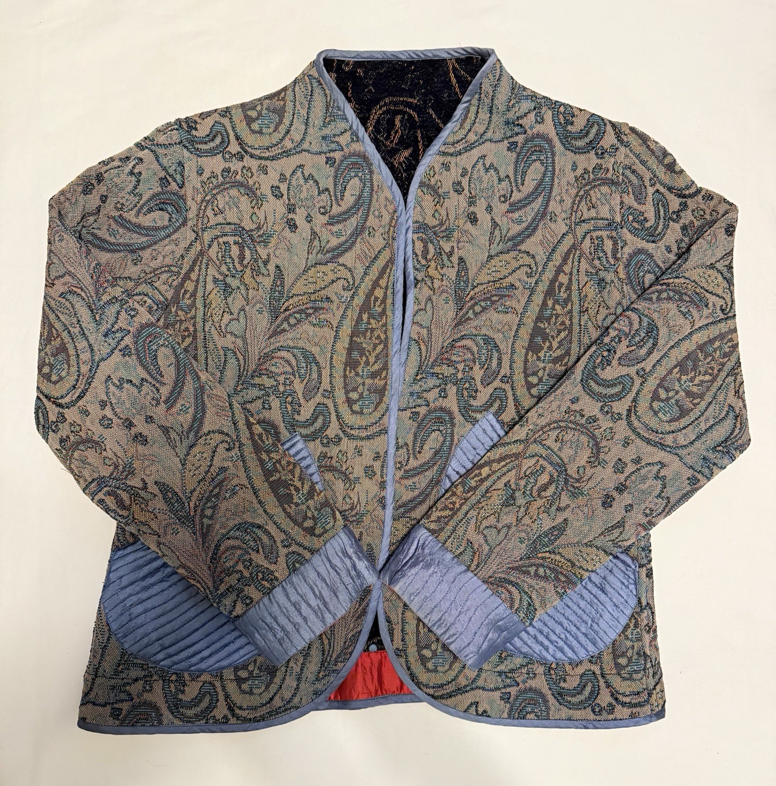 Reversible Tapestry Open Front Jacket Women's siz… - image 1