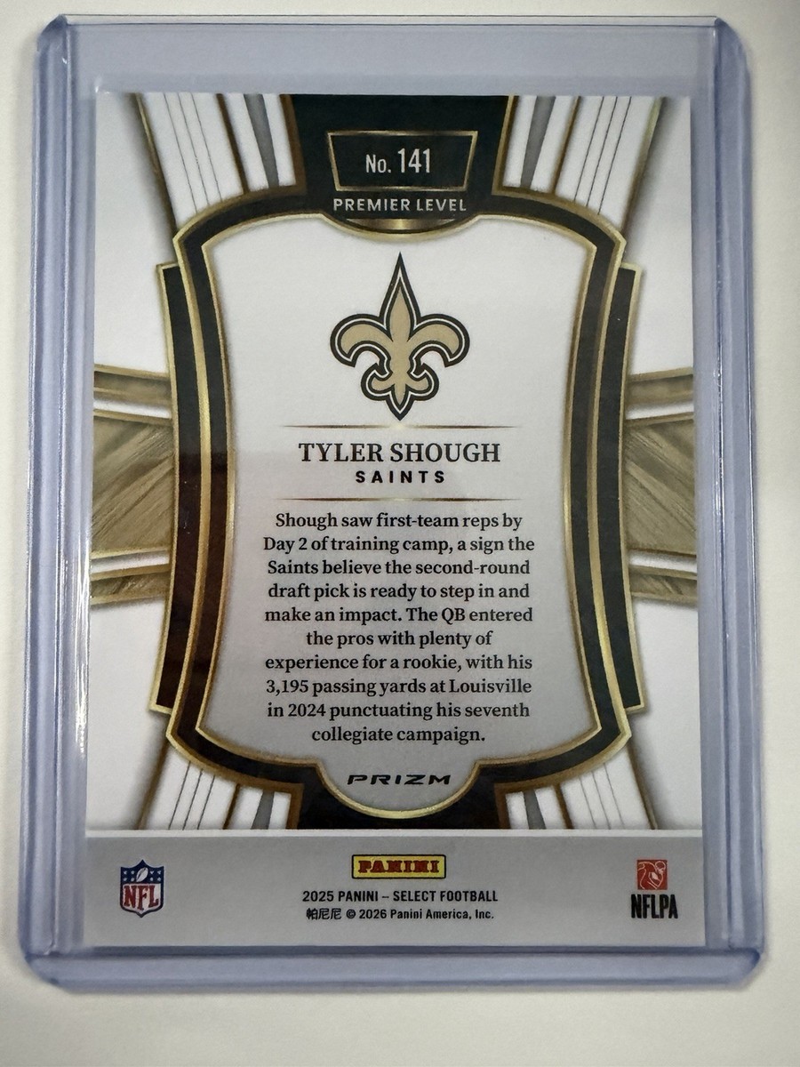 2025 Select Tyler Shough RC Premier Level Silver Prizm SP #141