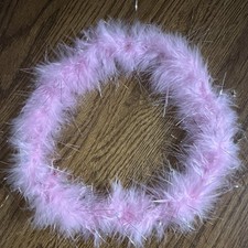 Pink Light-Up Feather Angel Halo Headband with Glitter and Hair Clip
