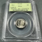 1964 10C SILVER Roosevelt Dime PCGS MS64 SAMPLE (90221)