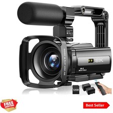 8K Video Camera Camcorder 88MP UHD WiFi Vlogging Cameras for YouTube 18X Digi...