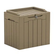 31 Gallon Resin Deck Box Large Outdoor Storage for Patio Furniture, Garden To...