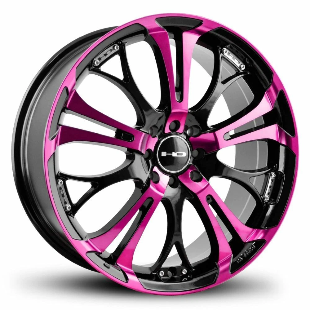 ピンク HD Wheels SO20802345BK-P Spinout 20x8 5x4.5/112 45mm Gloss Pink