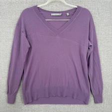 Vince Sweater READ Womens S Purple Wool Cashmere V Neck Long Sleeve Knit