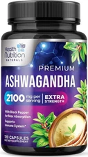 Ashwagandha 2,100 mg Extra Strength Stress & Mood Support with Black Pepper