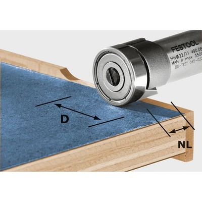Festool Bündigfräser mit Anlaufring oben HW 22mm Fräser zum Bündigfräsen, HM