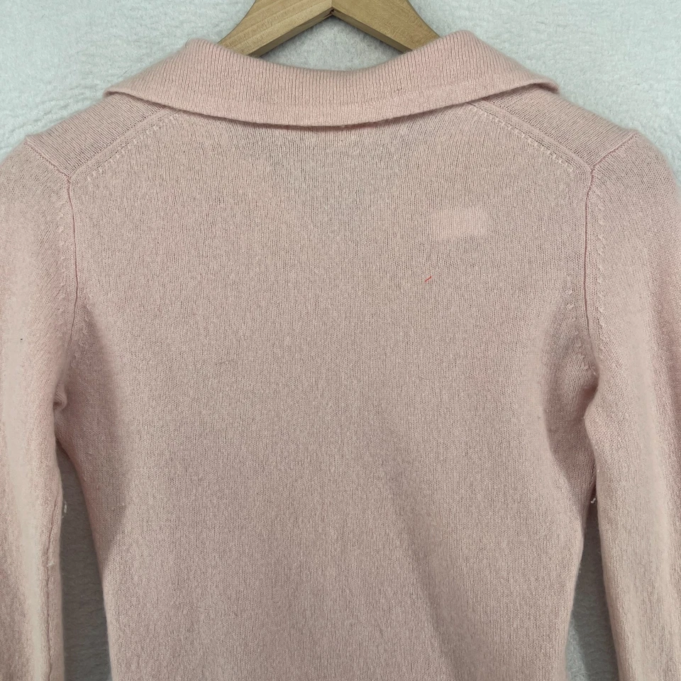 Suéter PECK & PECK XS Suave 2 Capas Cuello Cachemir Cuello en V Pullover Rosa De Colección Foto 4 de 4