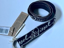Diesel Kids Girls D-Ring Belt Black Silver logo Fashion Belt 3 III Medium 38  