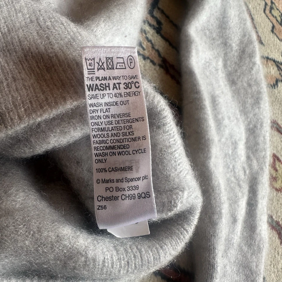 Suéter Autógrafo Marks & Spencer Niños 10/12 Gris Cachemira Cuello Redondo DEBE LEERSE Foto 3 de 4