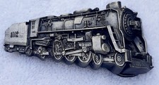 Train Railroad Locomotive Bergamot Brass Works Vintage Belt Buckle K-39 1978