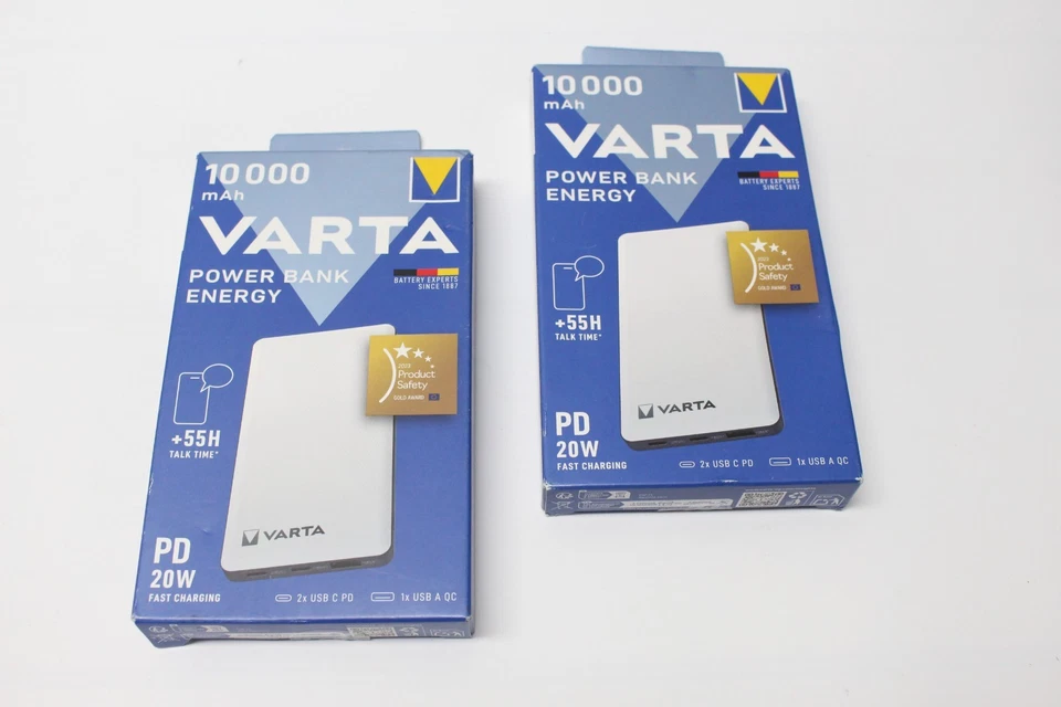 2x VARTA Power Bank Energy 10000mAh PD 20W USB-C Fast Charging Neu - Bild 1 von 4