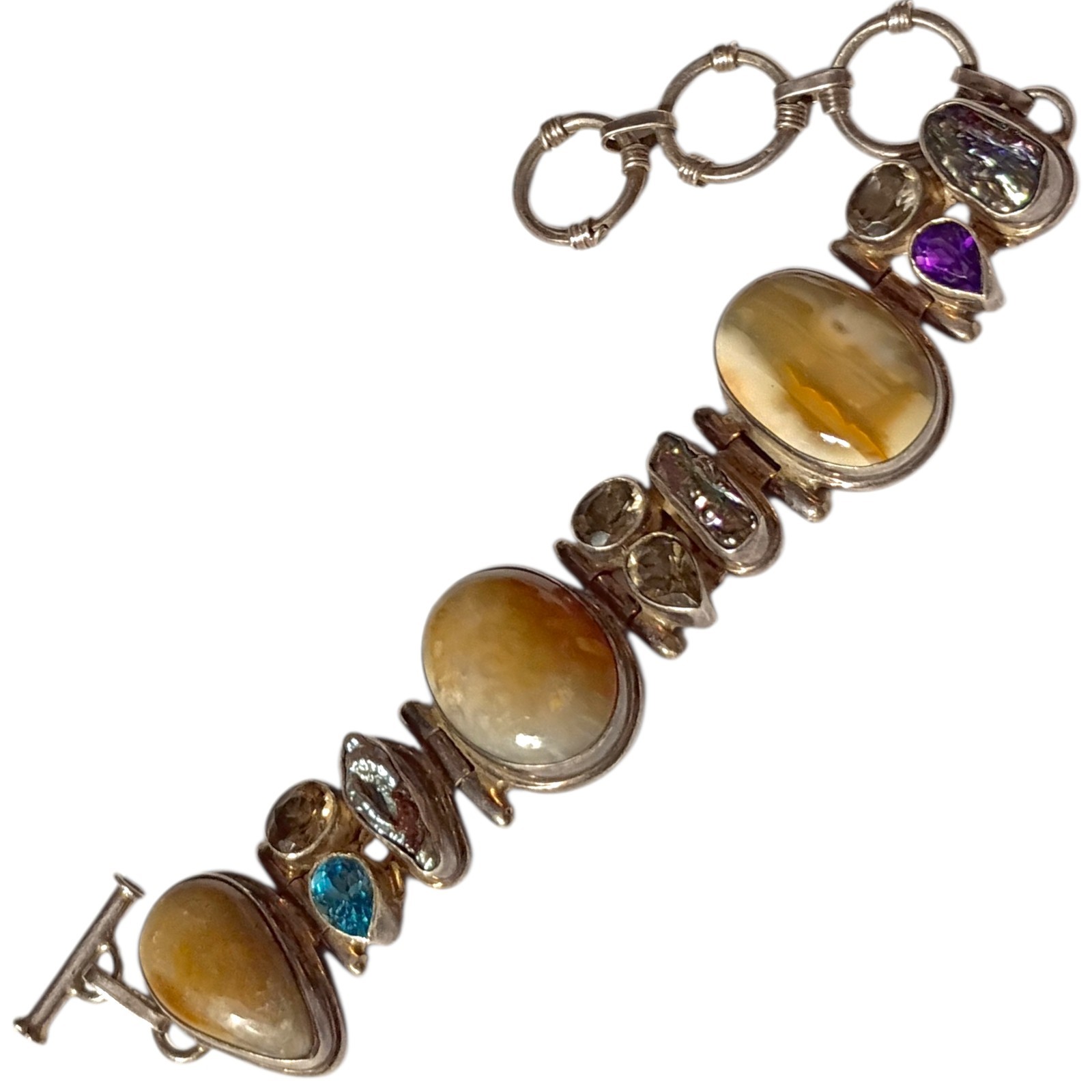 Skillfully Hand Crafted 1980s Multi Gemstone Ster… - image 6
