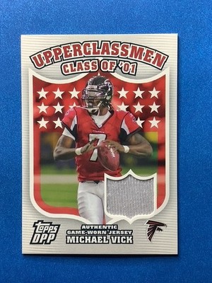 2007 Topps DPP Upperclassmen #UC-MV Michael Vick Falcons Game-Worn Jersey