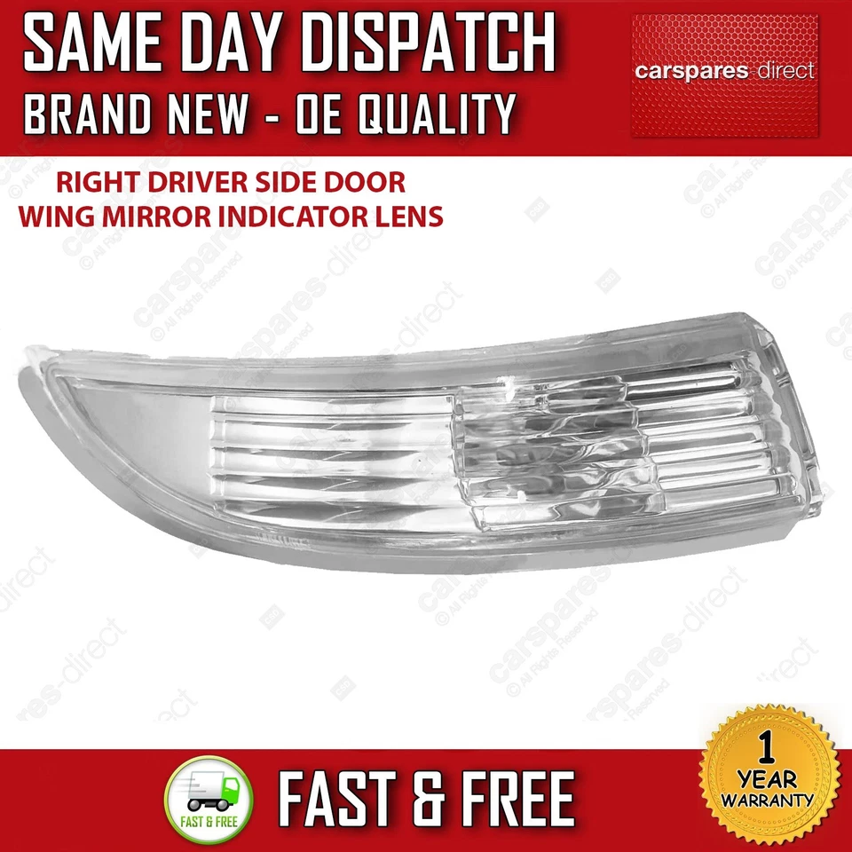 FORD FIESTA MK7 2008-2017 RIGHT DRIVER SIDE DOOR WING MIRROR INDICATOR LENS - Image 4 of 4