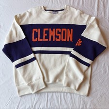 Champion Clemson Tigers Crewneck Sweatshirt Men's Medium NWT White NCAA Pullover
