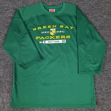 Vtg Green Bay Packers Shirt Mens Medium #4 Brett Favre NFL USA Made Pullover