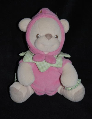🍀Doudou Ours Fraise Rose FISHER PRICE 2003 Nature Baerries Hochet 15 Cm Vintage - Photo 1/2