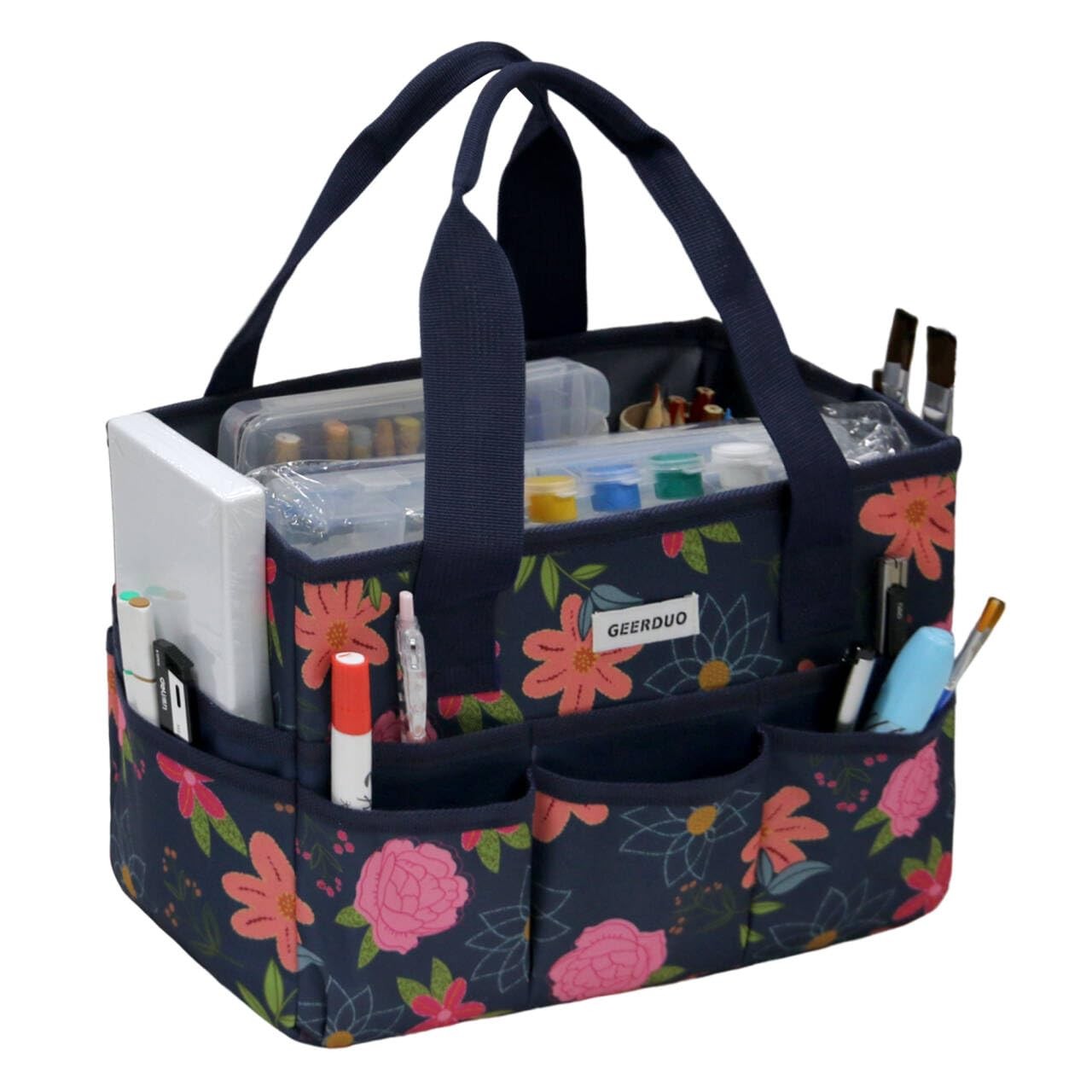 Craft Organizer Tote Bag Art Caddy with Multi-Pockets for Of