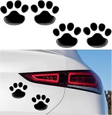4 PCS Bling Dog Paw Car Decal, Crystal Rhinestone Dog Paw Print S Color: Black