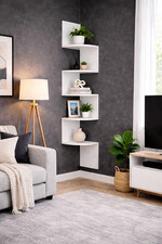 2/3/5 Tier Lucca Corner Shelf Floating Wall Shelves Storage Display Shelving