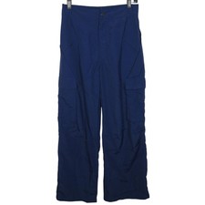Halara Navy Multi Pocket Lightweight Wide Leg Nylon Cargo Pants Size Medium