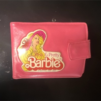 Vintage Mattel 1982 Barbie Pink Girls' Vinyl Bifold Wallet with Logo Accent
