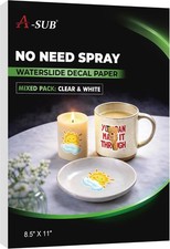 No Need Spray Waterslide Decal Paper Mixed Clear  White