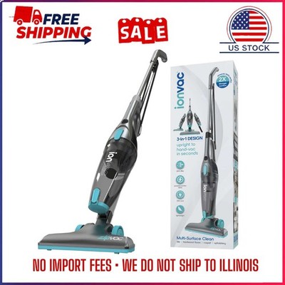 IonVac ZipVac Corded Stick Vacuum 3-in-1 Upright Handheld Multi-Surface #8842