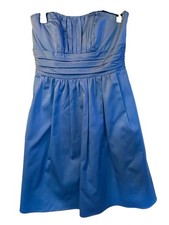 David's Bridal Strapless Royal Blue Prom Dress