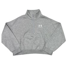 Under Armour Women's Icon Oversized Half-Zip Fleece Pullover Grey, XS 