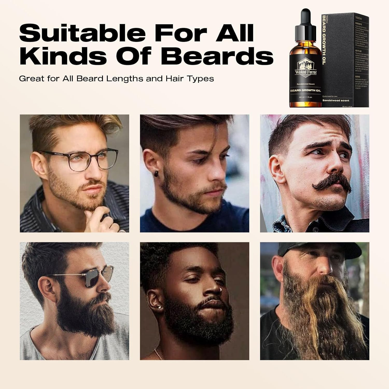 Beard Oil - Beard Oil for Men Thicker Beard with Vitamin E, Rosemary, Castor Mus