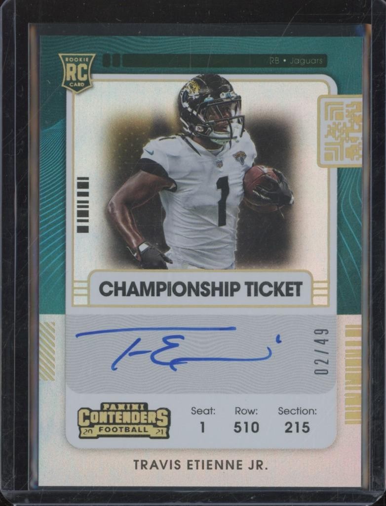 2021 Panini Contenders TRAVIS ETIENNE JR #112 RC Auto Championship /49 JA567
