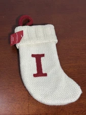 Wondershop Letter I Mini Christmas Stocking 8” Knit Monogram NEW Holiday Gift