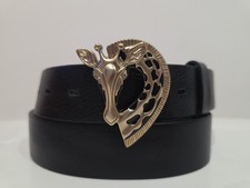 &hearts; umjuBELT G&uuml;rtelschnalle Giraffe gold matt schwarz G&uuml;rtelschlie&szlig;e Buckle 5 x 7