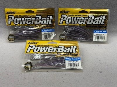 Obsolete Vintage Berkley 4'' Drop Shot Worms (3) 15 packs